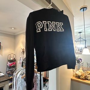 PINK WOMENS SHERPA HODDIE IN BLACK SIZE SMALL